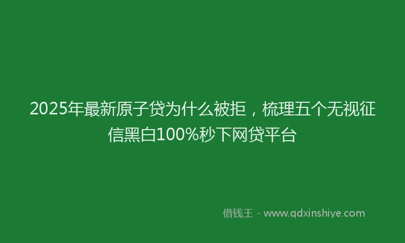 2025年最新原子贷为什么被拒，梳理五个无视征信黑白100%秒下网贷平台