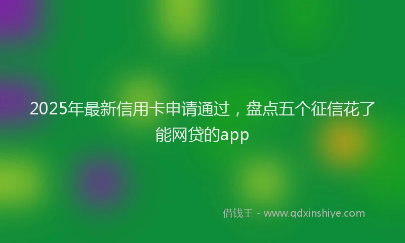2025年最新信用卡申请通过，盘点五个征信花了能网贷的app