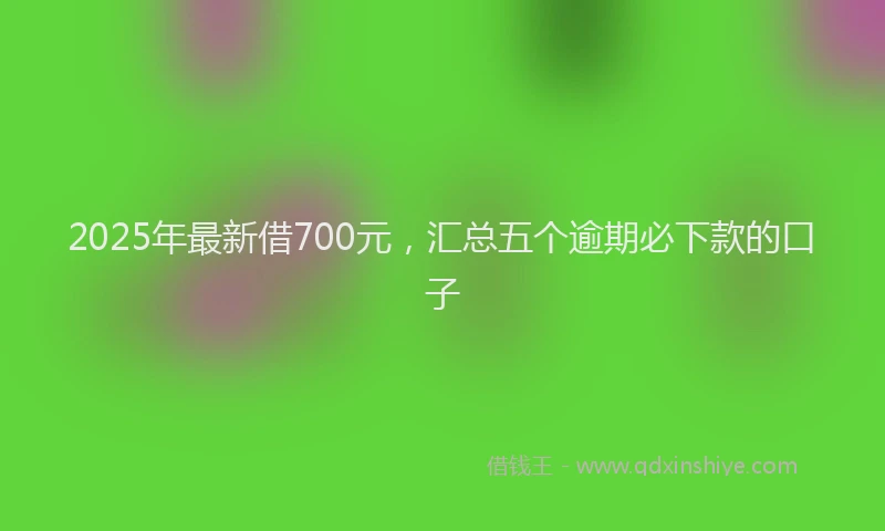 2025年最新借700元，汇总五个逾期必下款的口子