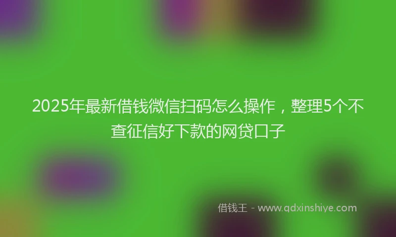 2025年最新借钱微信扫码怎么操作，整理5个不查征信好下款的网贷口子