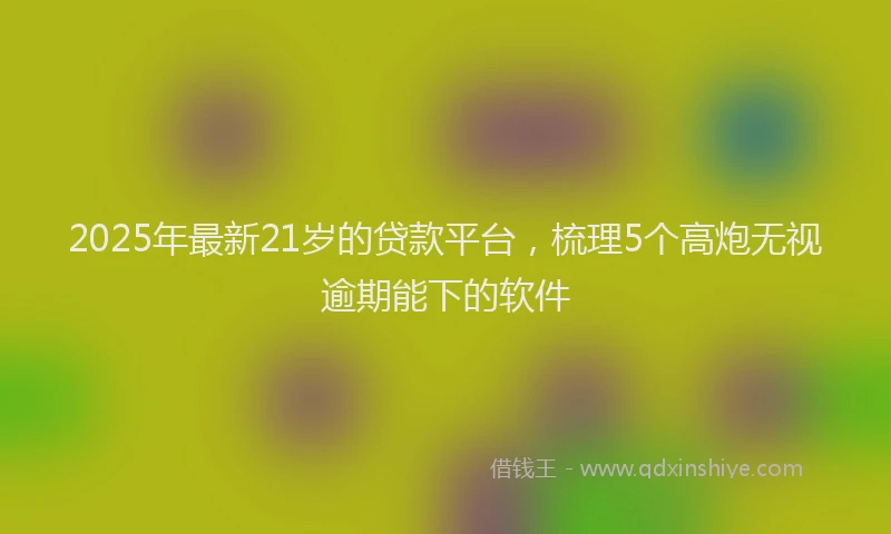 2025年最新21岁的贷款平台，梳理5个高炮无视逾期能下的软件
