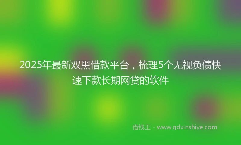 2025年最新双黑借款平台，梳理5个无视负债快速下款长期网贷的软件