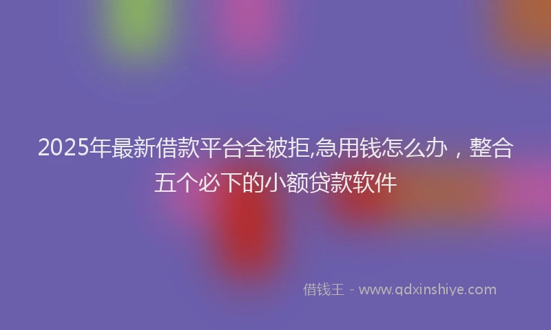 2025年最新借款平台全被拒,急用钱怎么办，整合五个必下的小额贷款软件