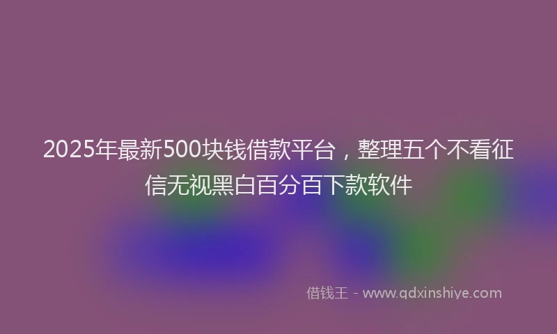 2025年最新500块钱借款平台，整理五个不看征信无视黑白百分百下款软件