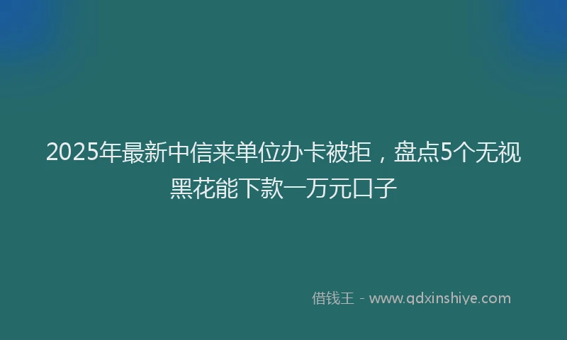 2025年最新中信来单位办卡被拒，盘点5个无视黑花能下款一万元口子