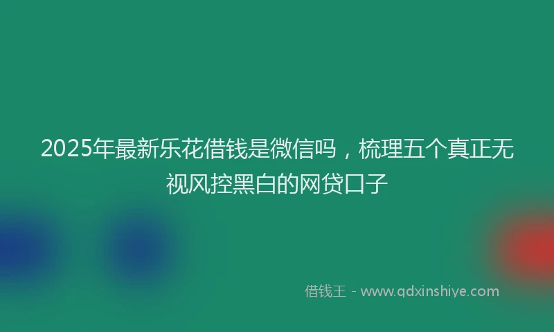 2025年最新乐花借钱是微信吗，梳理五个真正无视风控黑白的网贷口子