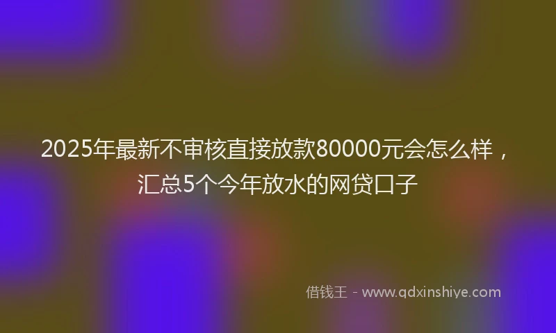 2025年最新不审核直接放款80000元会怎么样，汇总5个今年放水的网贷口子
