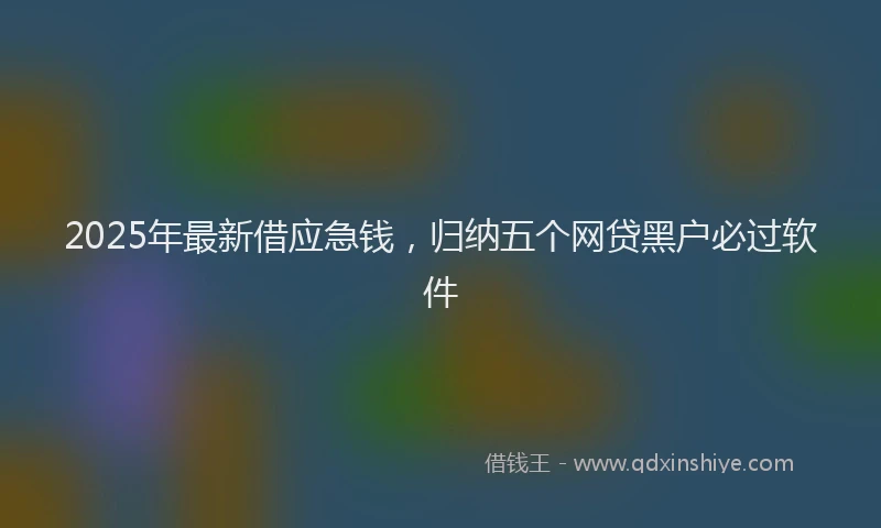 2025年最新借应急钱，归纳五个网贷黑户必过软件