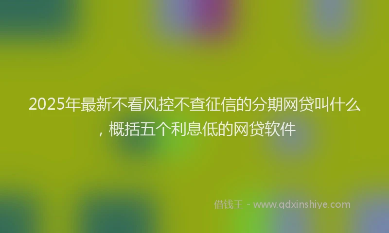 2025年最新不看风控不查征信的分期网贷叫什么，概括五个利息低的网贷软件