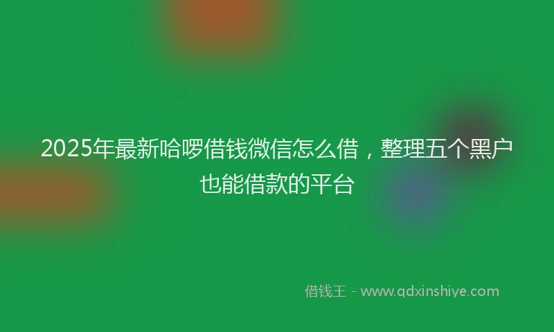 2025年最新哈啰借钱微信怎么借，整理五个黑户也能借款的平台