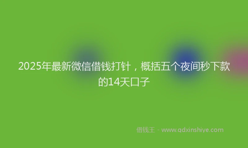 2025年最新微信借钱打针，概括五个夜间秒下款的14天口子