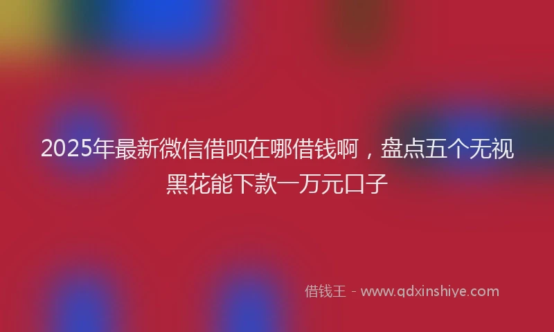 2025年最新微信借呗在哪借钱啊，盘点五个无视黑花能下款一万元口子