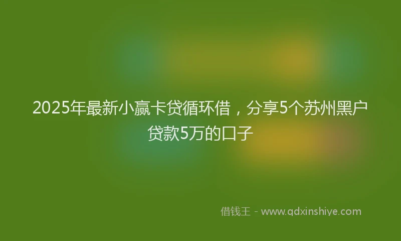2025年最新小赢卡贷循环借，分享5个苏州黑户贷款5万的口子