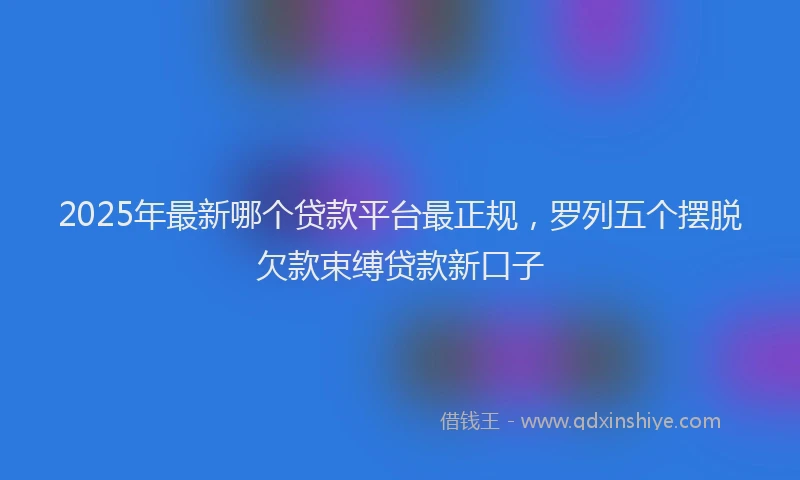 2025年最新哪个贷款平台最正规，罗列五个摆脱欠款束缚贷款新口子