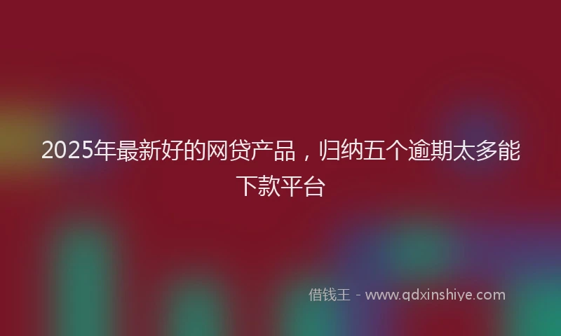 2025年最新好的网贷产品，归纳五个逾期太多能下款平台