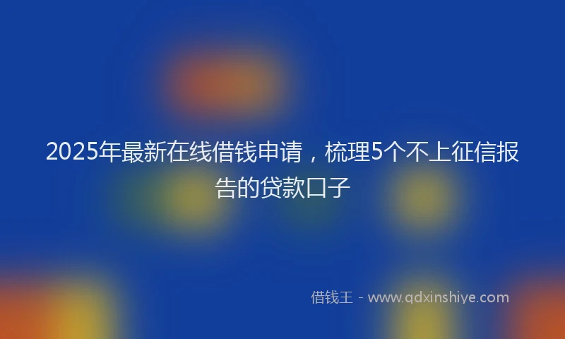 2025年最新在线借钱申请，梳理5个不上征信报告的贷款口子