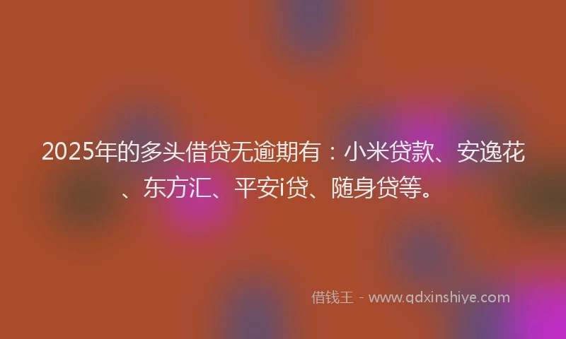 2025年的多头借贷无逾期有：小米贷款、安逸花、东方汇、平安i贷、随身贷等。