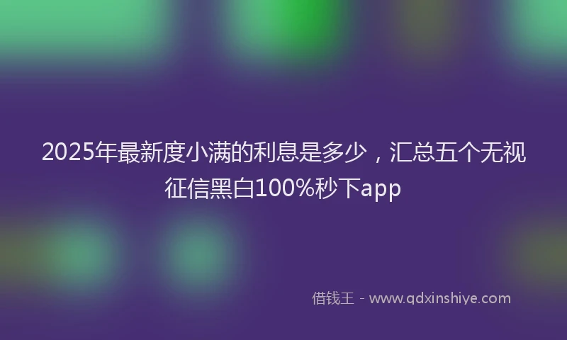 2025年最新度小满的利息是多少，汇总五个无视征信黑白100%秒下app