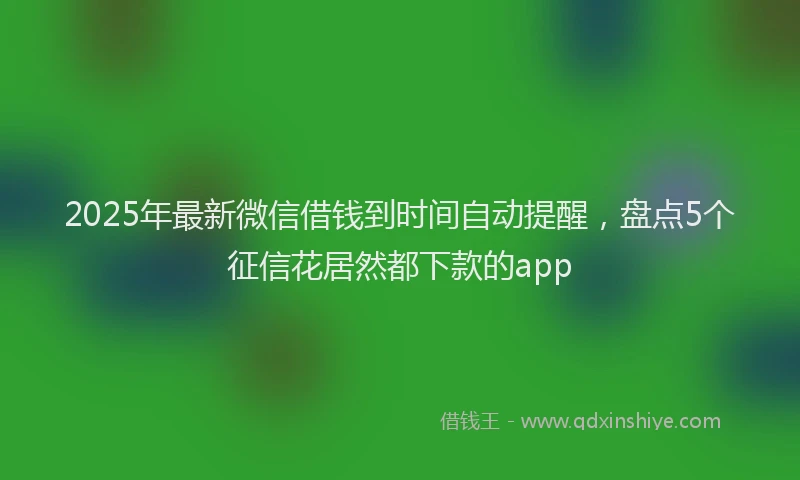 2025年最新微信借钱到时间自动提醒，盘点5个征信花居然都下款的app