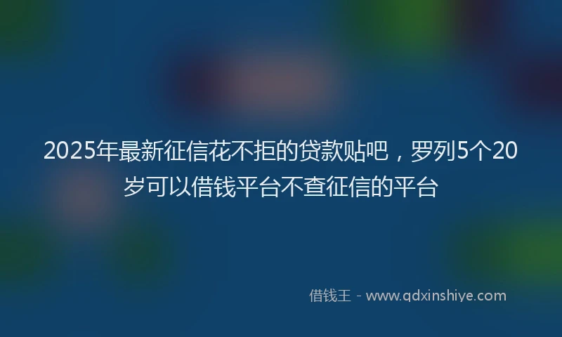 2025年最新征信花不拒的贷款贴吧，罗列5个20岁可以借钱平台不查征信的平台