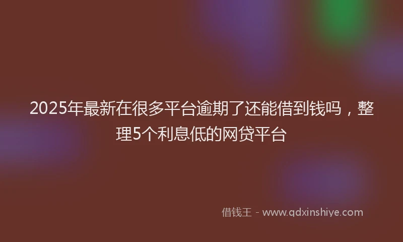 2025年最新在很多平台逾期了还能借到钱吗，整理5个利息低的网贷平台