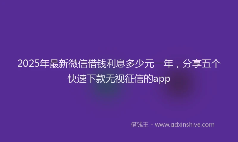 2025年最新微信借钱利息多少元一年，分享五个快速下款无视征信的app