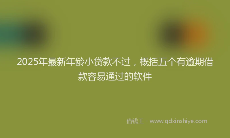 2025年最新年龄小贷款不过，概括五个有逾期借款容易通过的软件