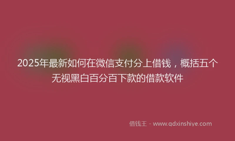 2025年最新如何在微信支付分上借钱，概括五个无视黑白百分百下款的借款软件