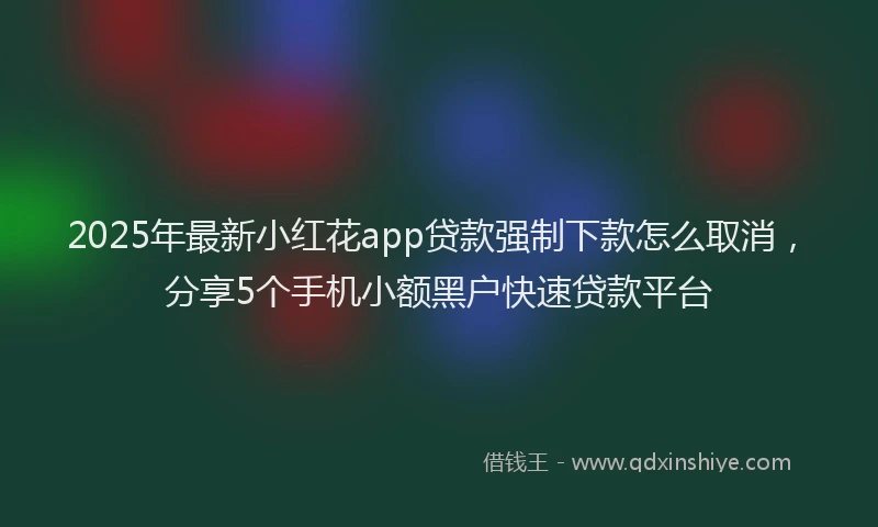 2025年最新小红花app贷款强制下款怎么取消，分享5个手机小额黑户快速贷款平台