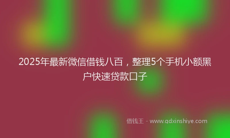 2025年最新微信借钱八百，整理5个手机小额黑户快速贷款口子