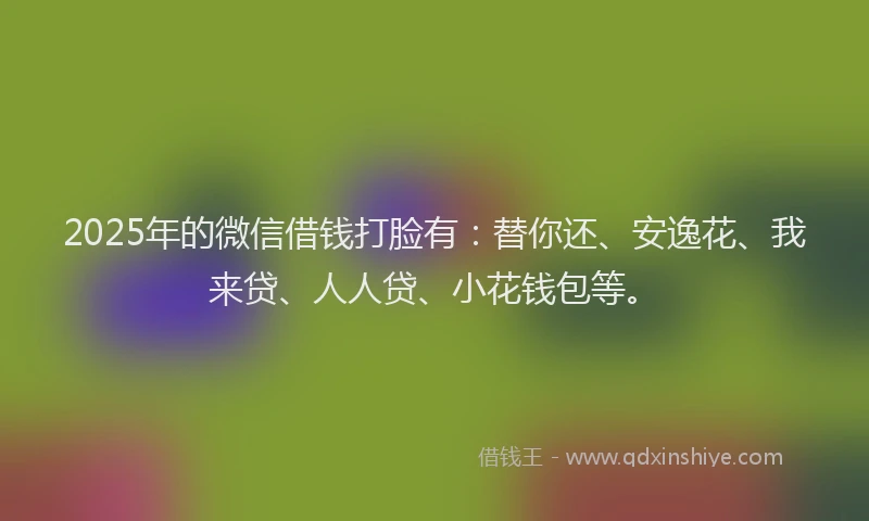 2025年的微信借钱打脸有：替你还、安逸花、我来贷、人人贷、小花钱包等。