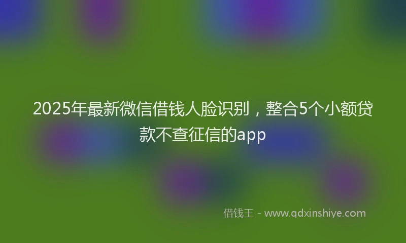 2025年最新微信借钱人脸识别，整合5个小额贷款不查征信的app