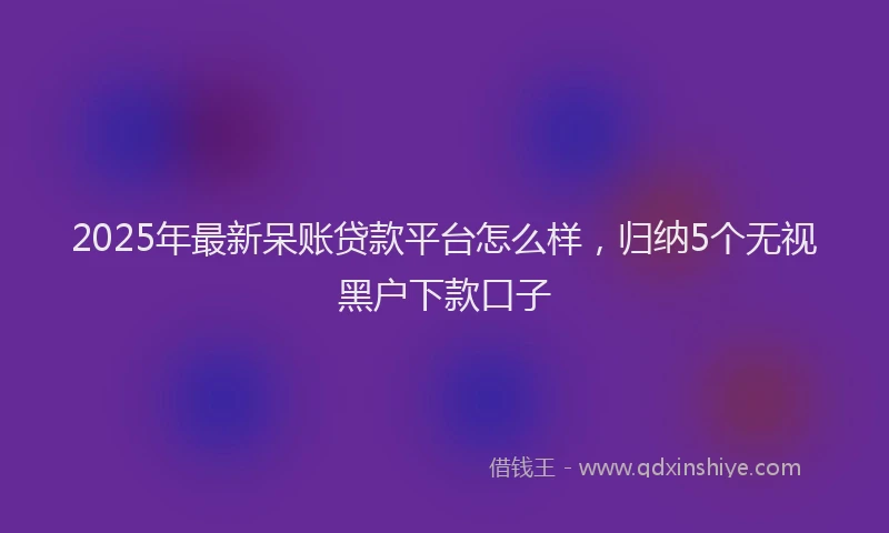 2025年最新呆账贷款平台怎么样，归纳5个无视黑户下款口子