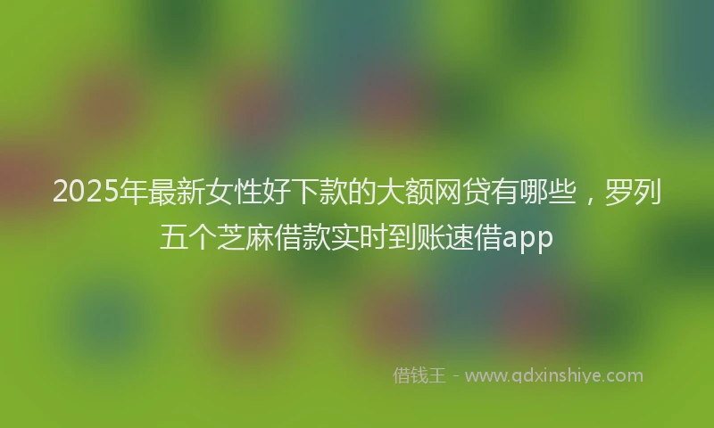 2025年最新女性好下款的大额网贷有哪些，罗列五个芝麻借款实时到账速借app