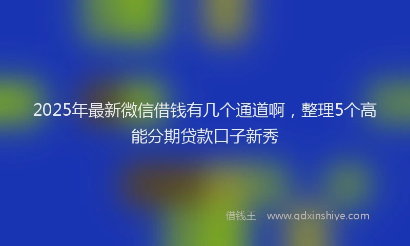 2025年最新微信借钱有几个通道啊，整理5个高能分期贷款口子新秀