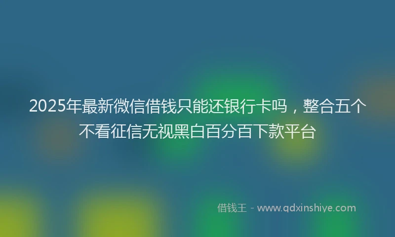 2025年最新微信借钱只能还银行卡吗，整合五个不看征信无视黑白百分百下款平台