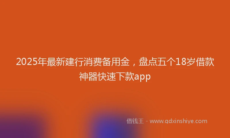 2025年最新建行消费备用金，盘点五个18岁借款神器快速下款app