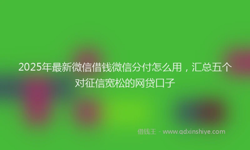 2025年最新微信借钱微信分付怎么用，汇总五个对征信宽松的网贷口子