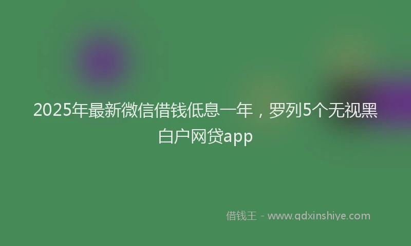 2025年最新微信借钱低息一年，罗列5个无视黑白户网贷app