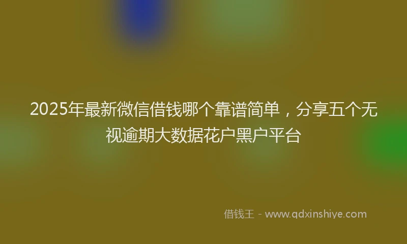 2025年最新微信借钱哪个靠谱简单，分享五个无视逾期大数据花户黑户平台