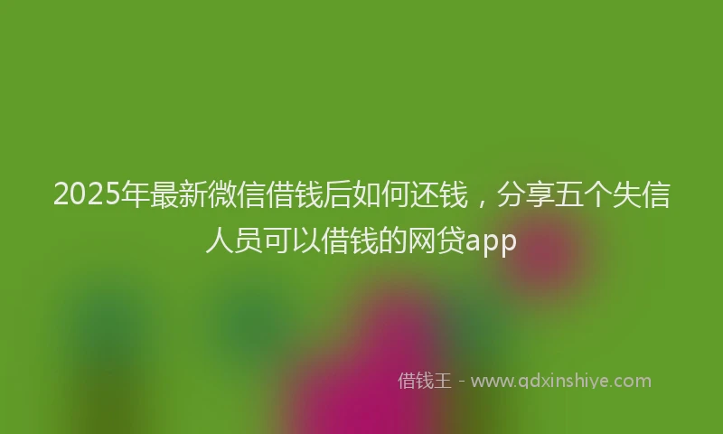 2025年最新微信借钱后如何还钱，分享五个失信人员可以借钱的网贷app