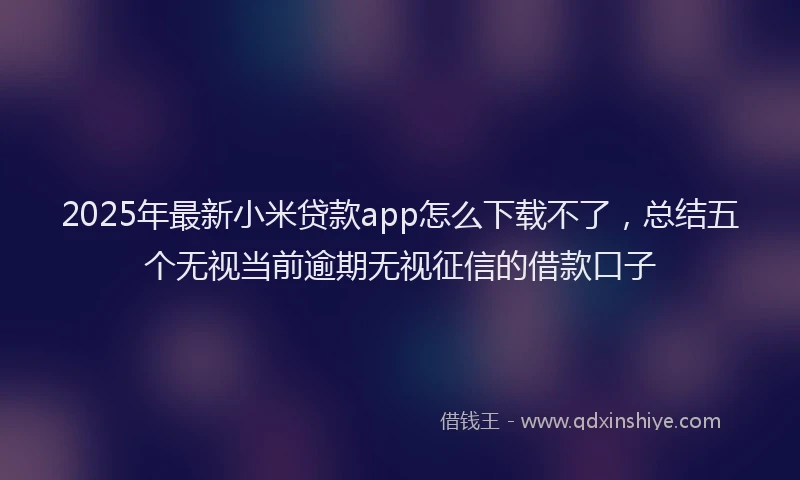 2025年最新小米贷款app怎么下载不了，总结五个无视当前逾期无视征信的借款口子