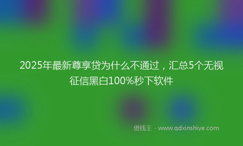 2025年最新尊享贷为什么不通过，汇总5个无视征信黑白100%秒下软件