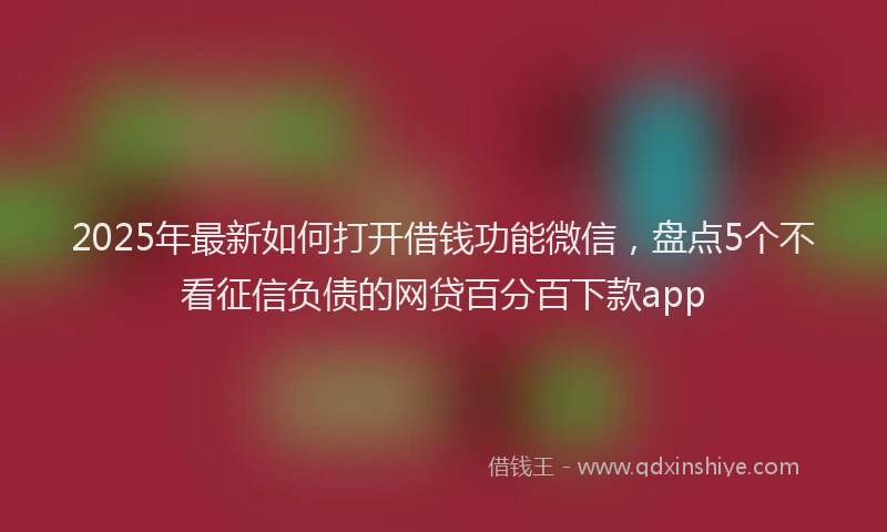 2025年最新如何打开借钱功能微信，盘点5个不看征信负债的网贷百分百下款app