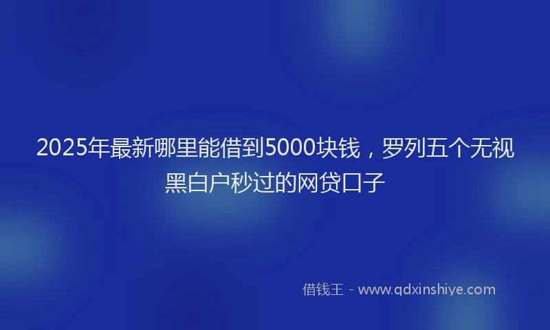 2025年最新哪里能借到5000块钱，罗列五个无视黑白户秒过的网贷口子