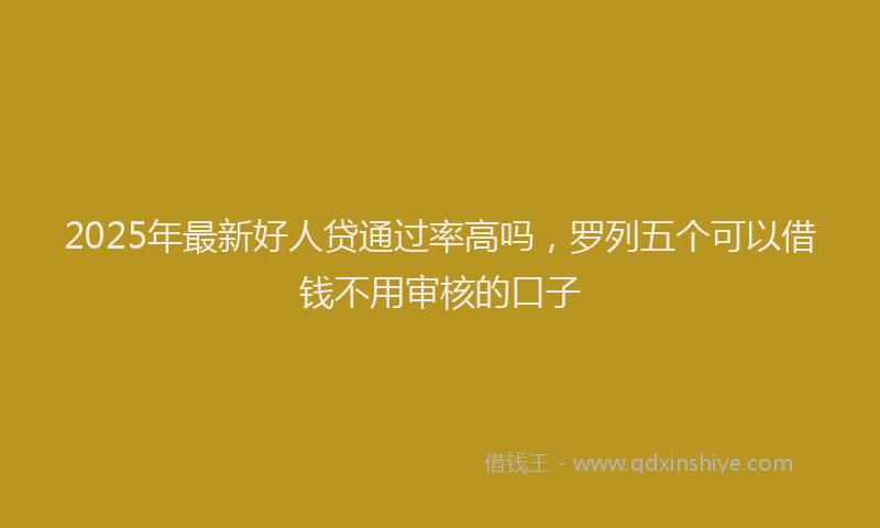 2025年最新好人贷通过率高吗，罗列五个可以借钱不用审核的口子