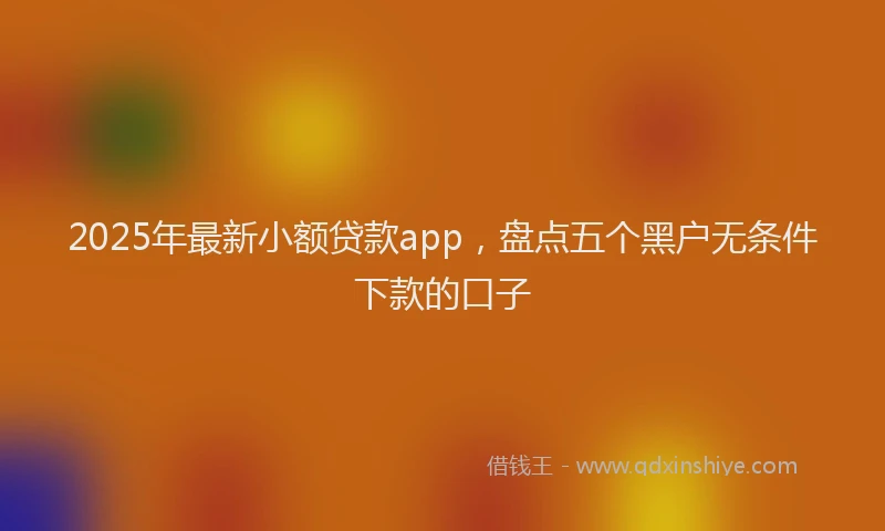 2025年最新小额贷款app，盘点五个黑户无条件下款的口子