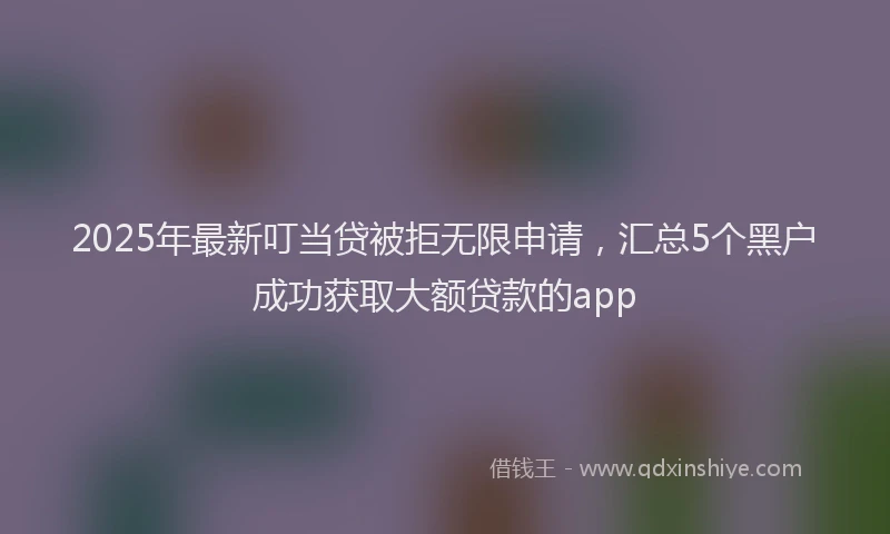 2025年最新叮当贷被拒无限申请，汇总5个黑户成功获取大额贷款的app