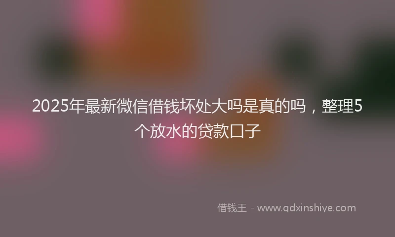 2025年最新微信借钱坏处大吗是真的吗，整理5个放水的贷款口子