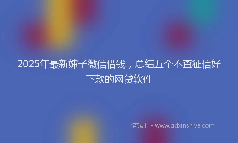 2025年最新婶子微信借钱，总结五个不查征信好下款的网贷软件